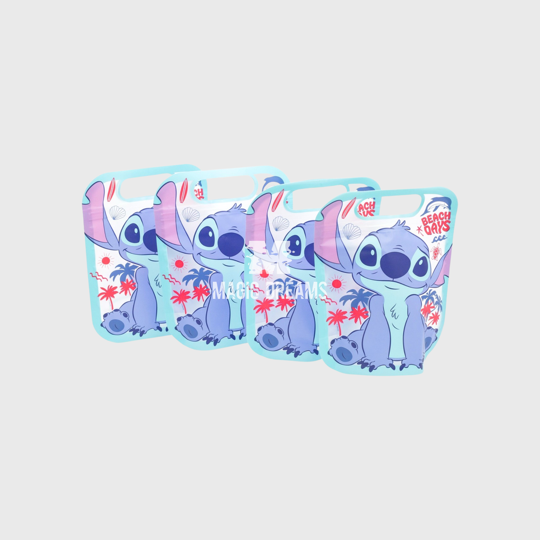 Conjunto de 4 Sacos com fecho para Lanche Lilo e Stitch Disney