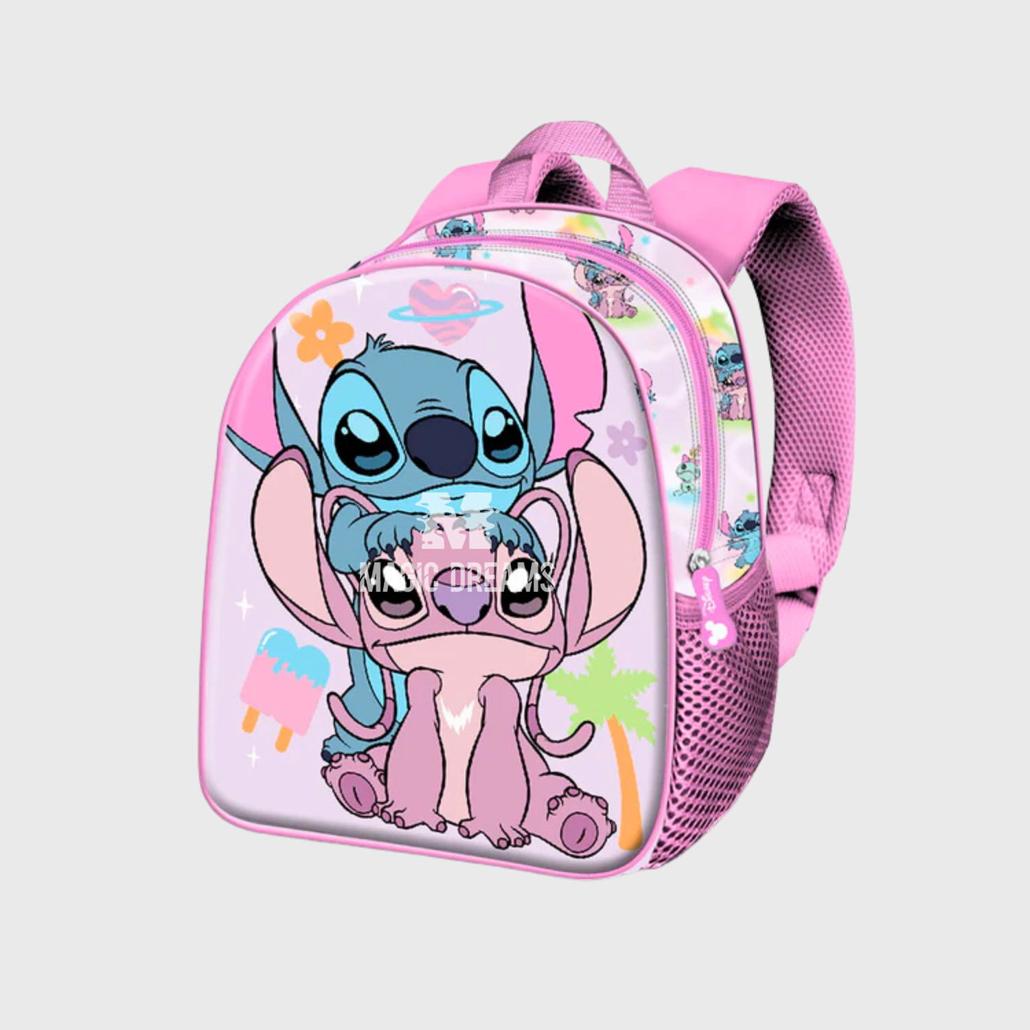 Mochila Pré-Escolar 3D Summer Stitch &amp; Angel 31cm