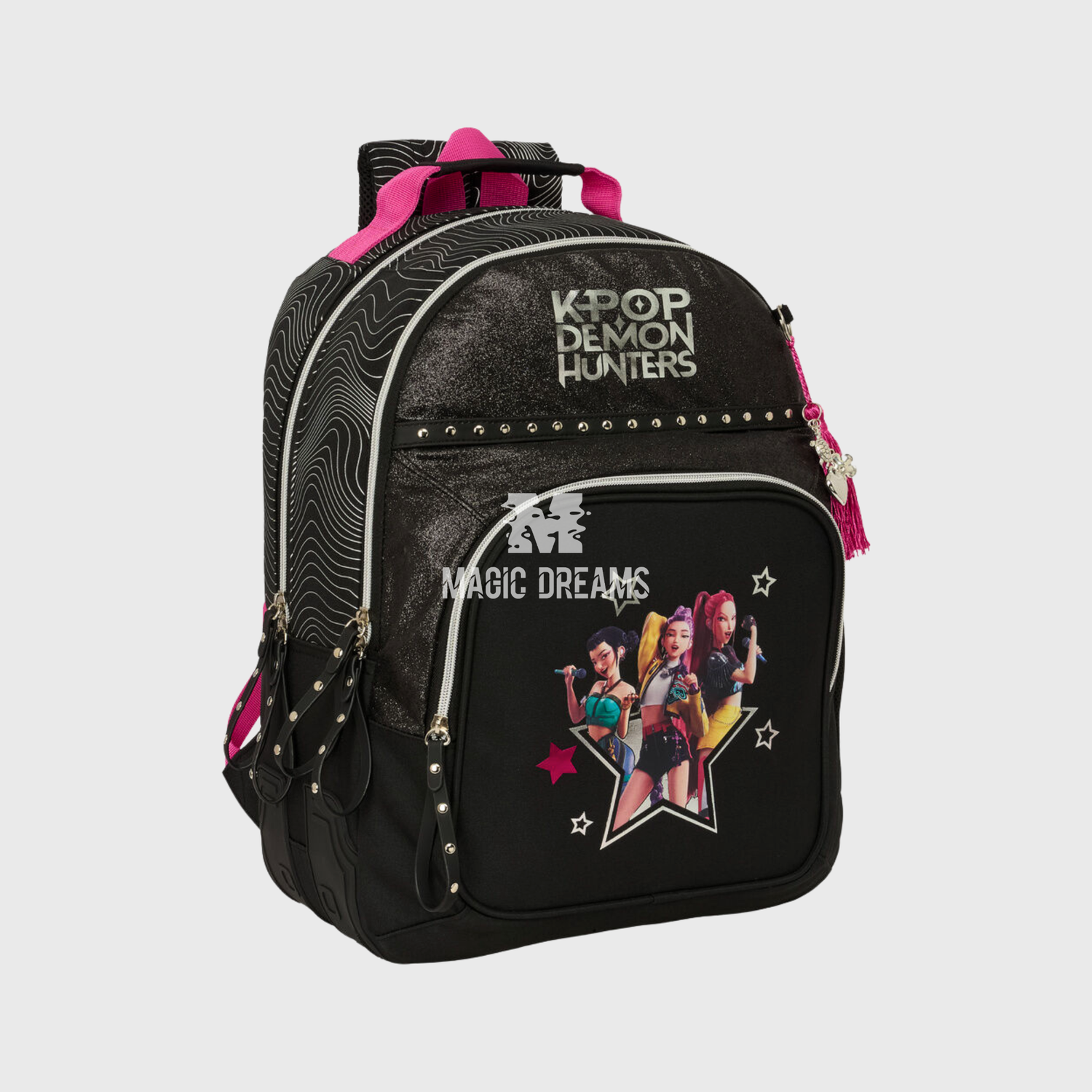 Mochila Escolar Energy K-Pop Demon Hunters Adaptável 42cm