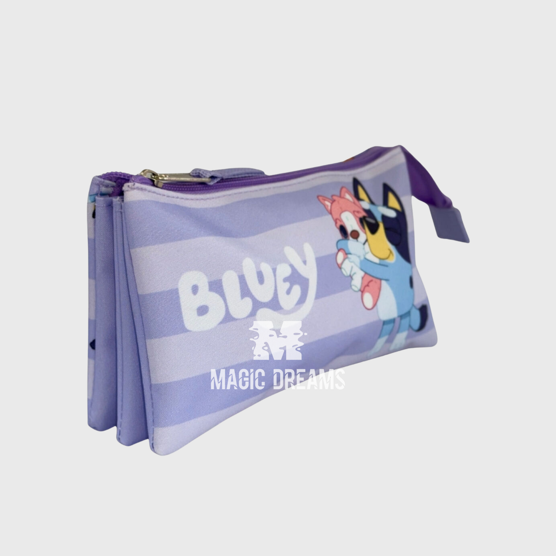 Estojo Triplo Bluey e Bingo Lilás