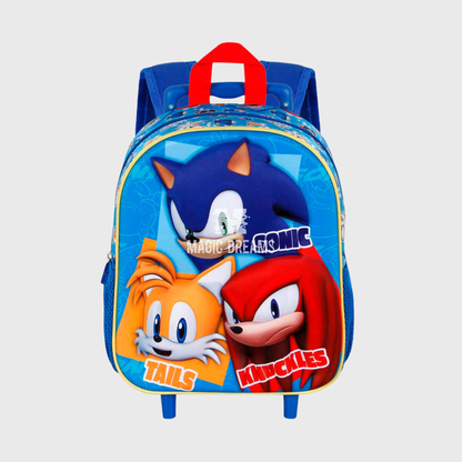 Mochila Pré-Escolar Trolley 3D Sonic The Hedgehog 31cm