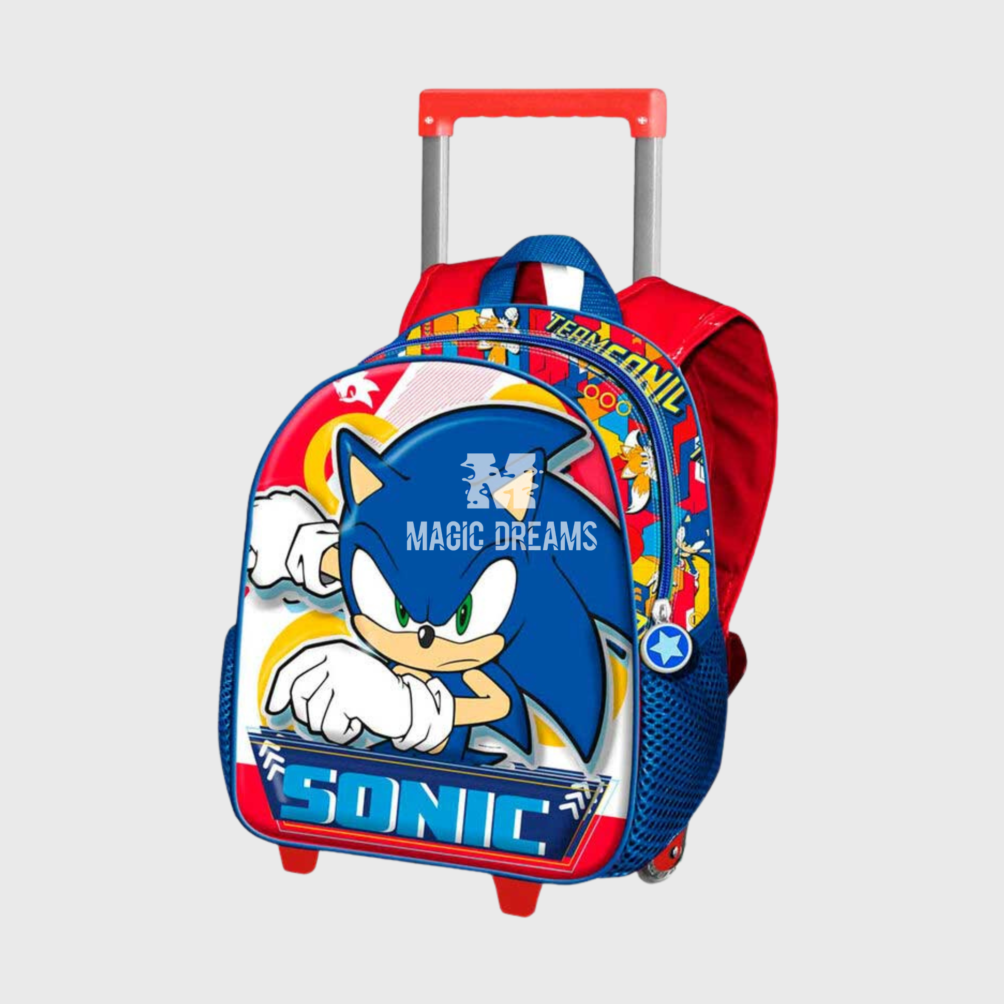 Mochila Pré-Escolar Trolley 3D Game Sonic The Hedgehog 34cm