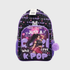 Mochila Escolar K Pop Loves 42cm com relevo 3D e pompom roxo Magic Dreams