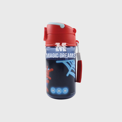 Garrafa Transparente com Palhinha Spiderman Spidey 350ml