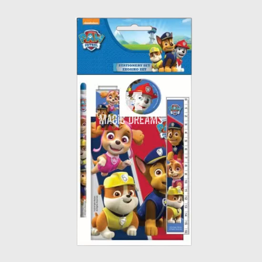 Conjunto de Papelaria 5 Peças Patrulha Pata