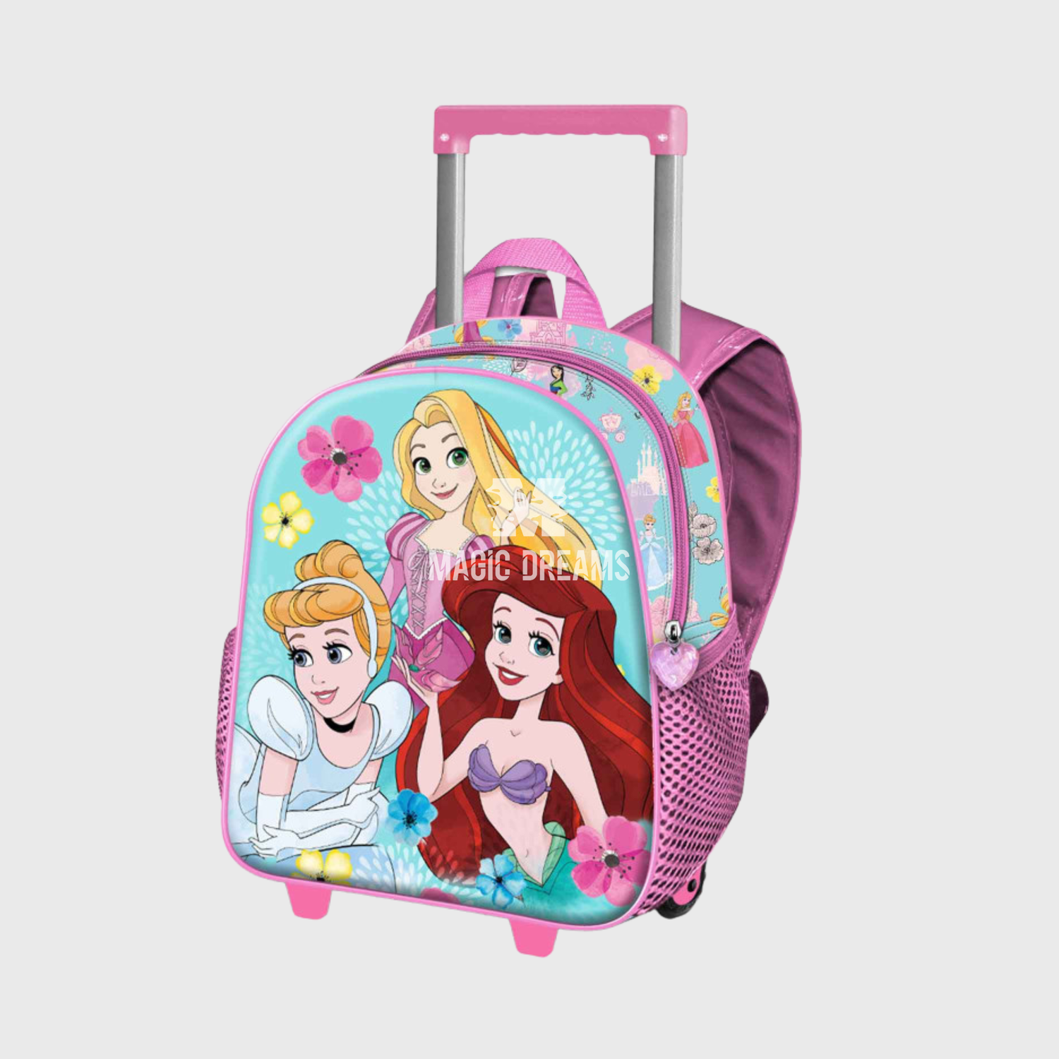 Mochila Pré-Escolar Trolley 3D Adorable Princesas Disney 34cm