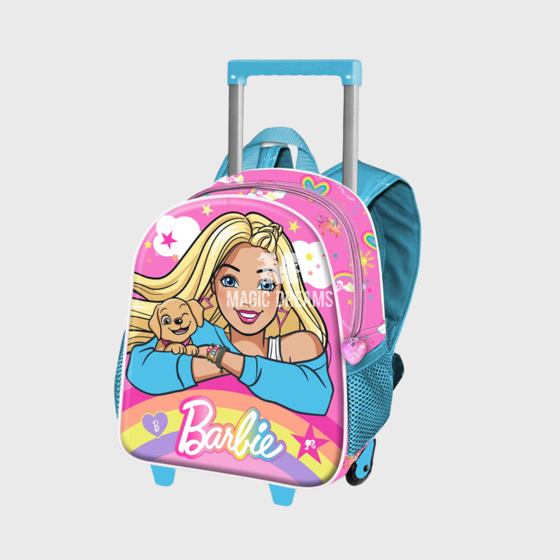 Mochila Pré-Escolar Trolley 3D Rainbow Barbie 34cm