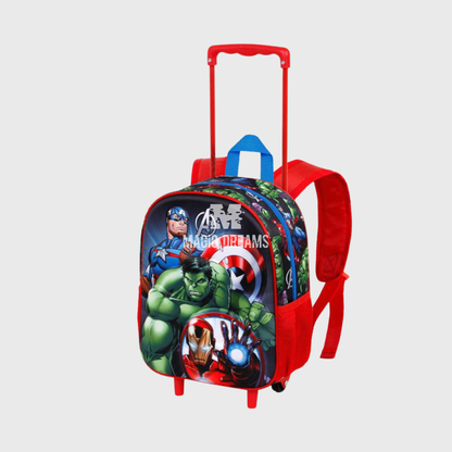 Mochila Pré-Escolar Trolley 3D Superhero Avengers Marvel 34cm