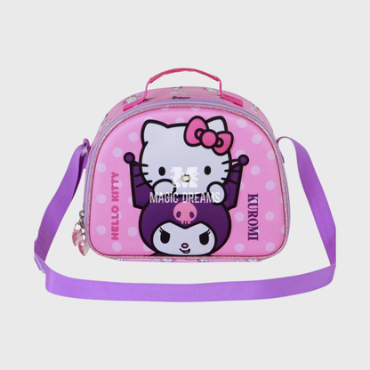 Lancheira Térmica 3D Playful Kuromi &amp; Hello Kitty