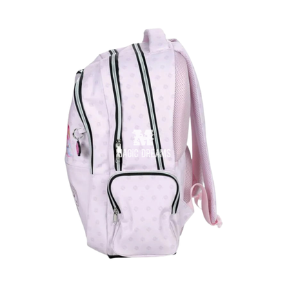 Mochila Escolar das Guerreiras do K-Pop com 3 Compartimentos Huntrix Rosa 46cm