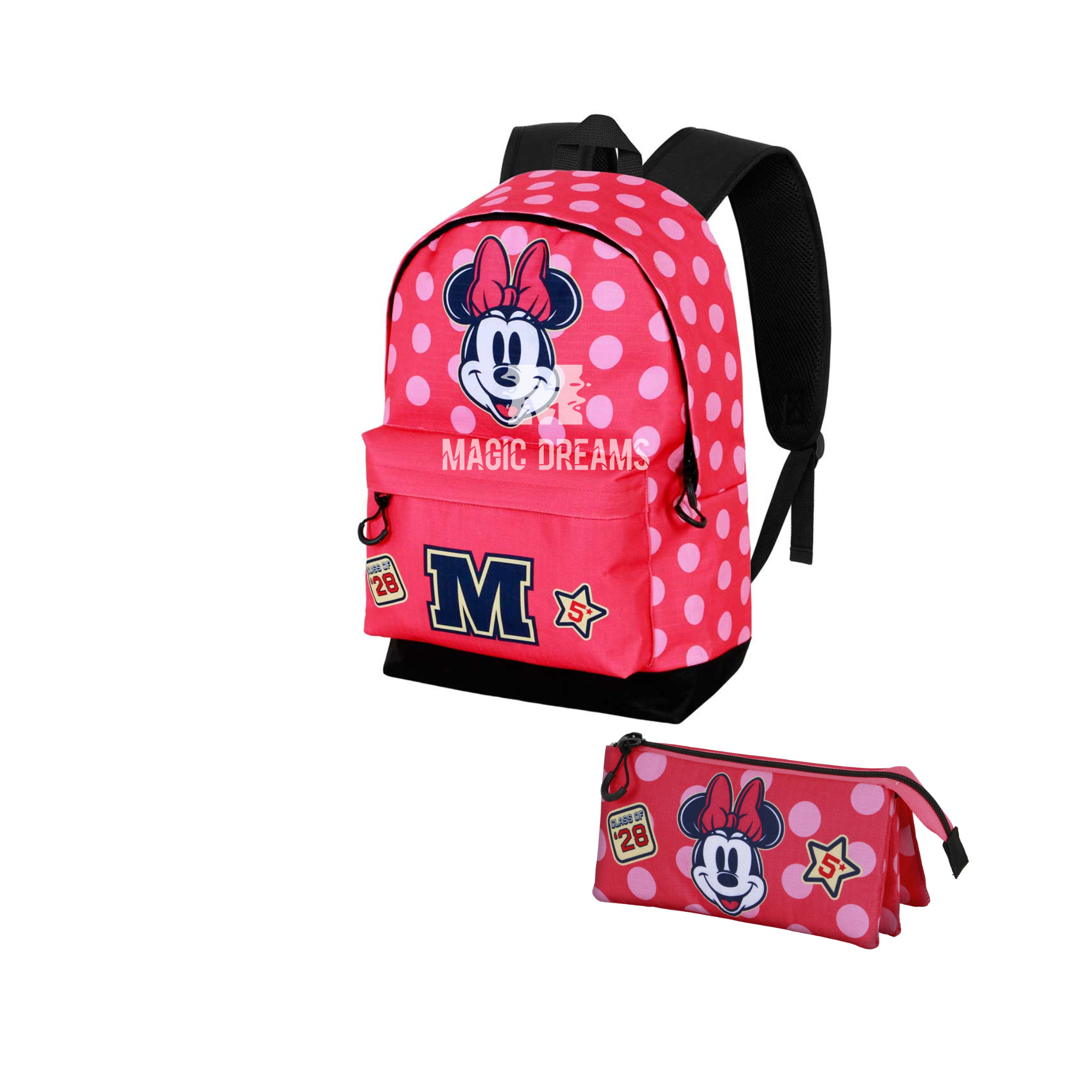 Conjunto Escolar Mochila 44cm Class Minnie Mouse + Estojo Triplo Minnie Mouse