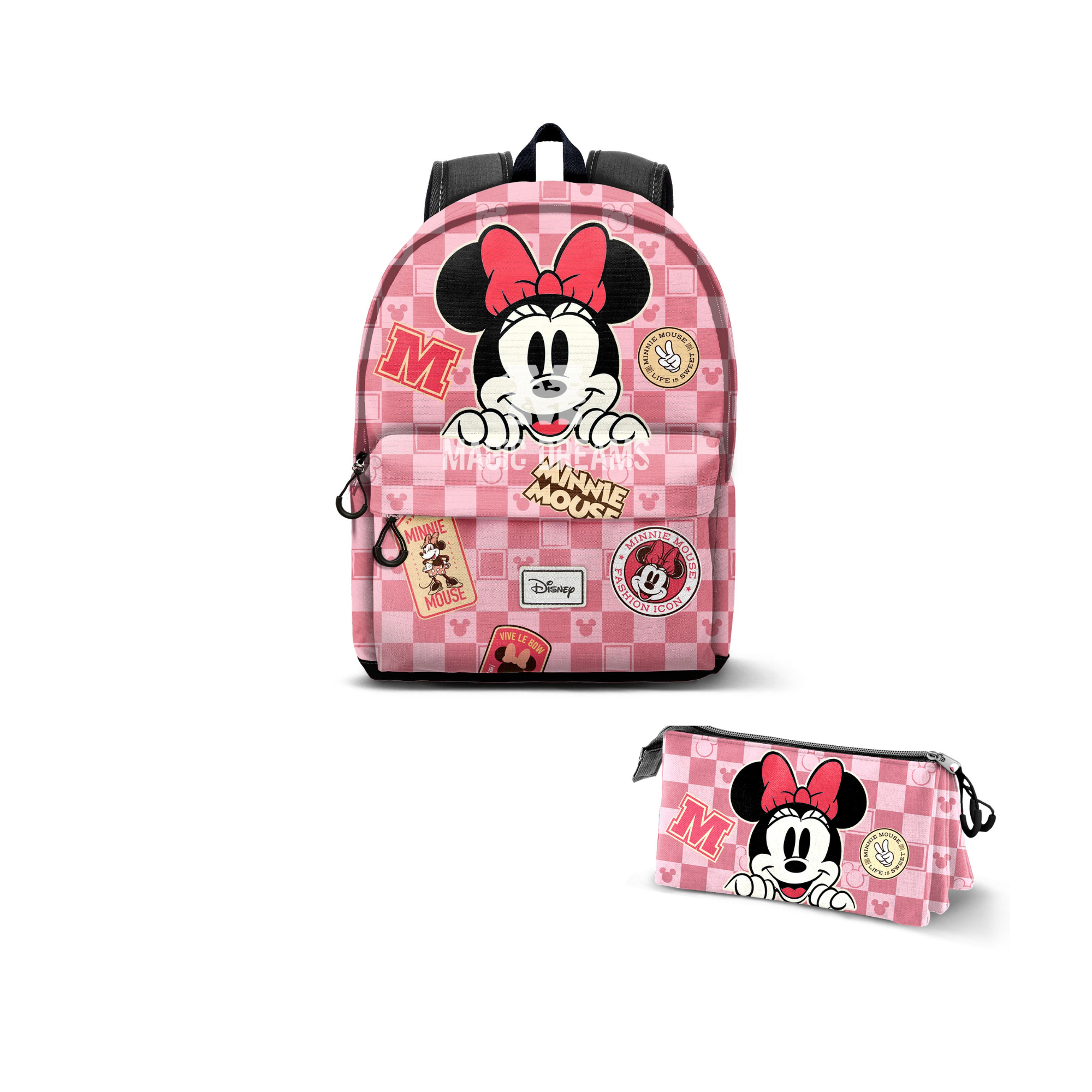 Conjunto Escolar Mochila 44cm Journey Minnie Mouse + Estojo Triplo Minnie Mouse