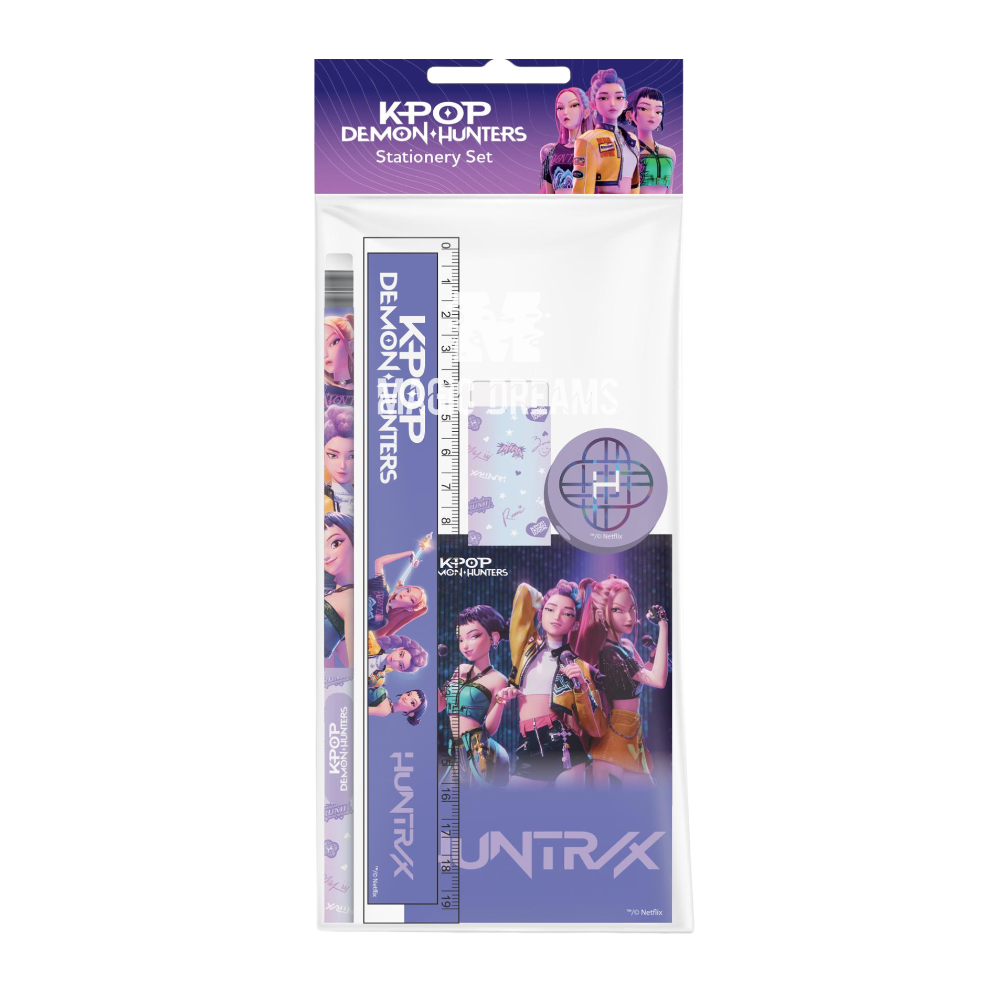 Conjunto de Papelaria Stationery 5 pcs Guerreiras K-Pop