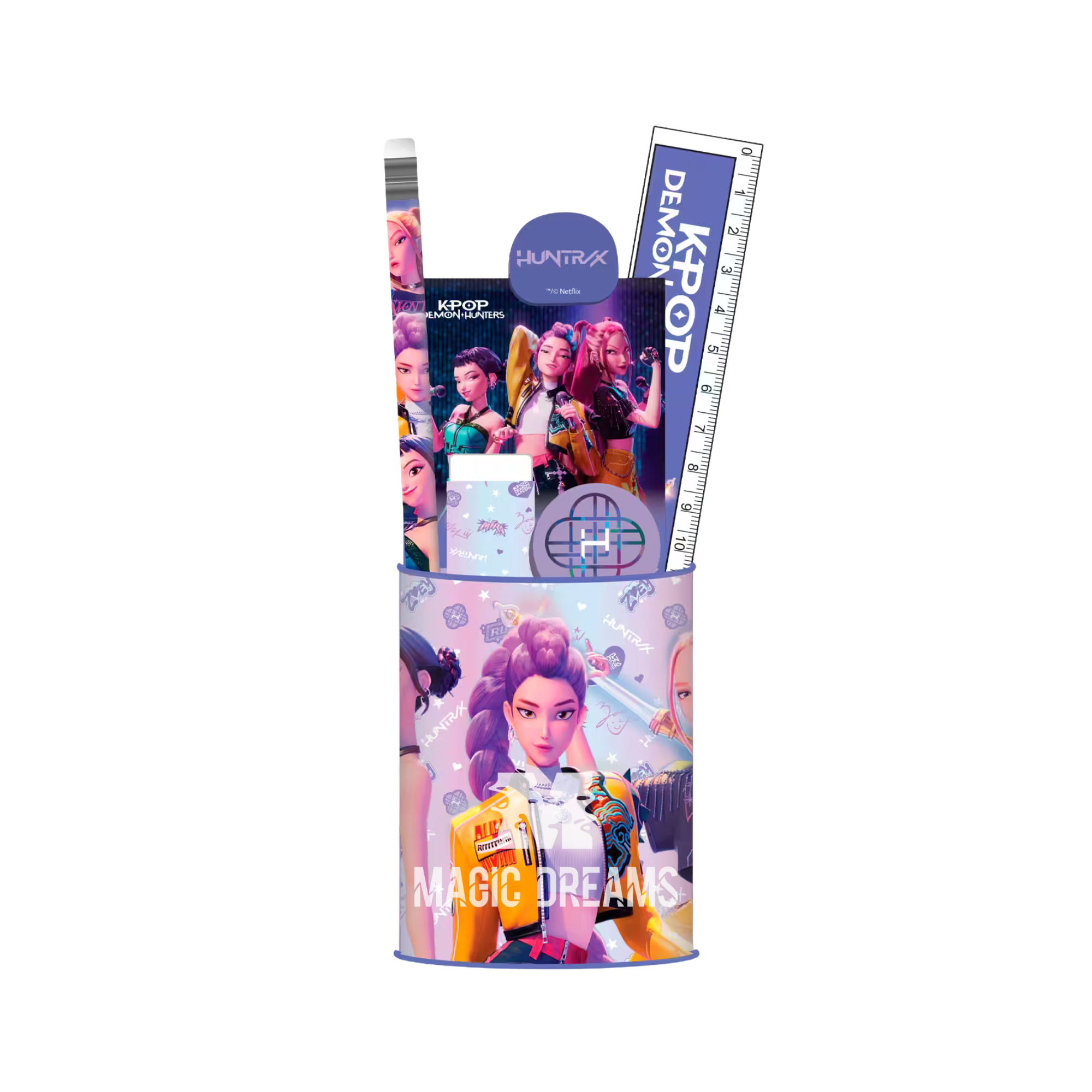 Conjunto de Papelaria das Guerreiras do K-Pop de 7pcs