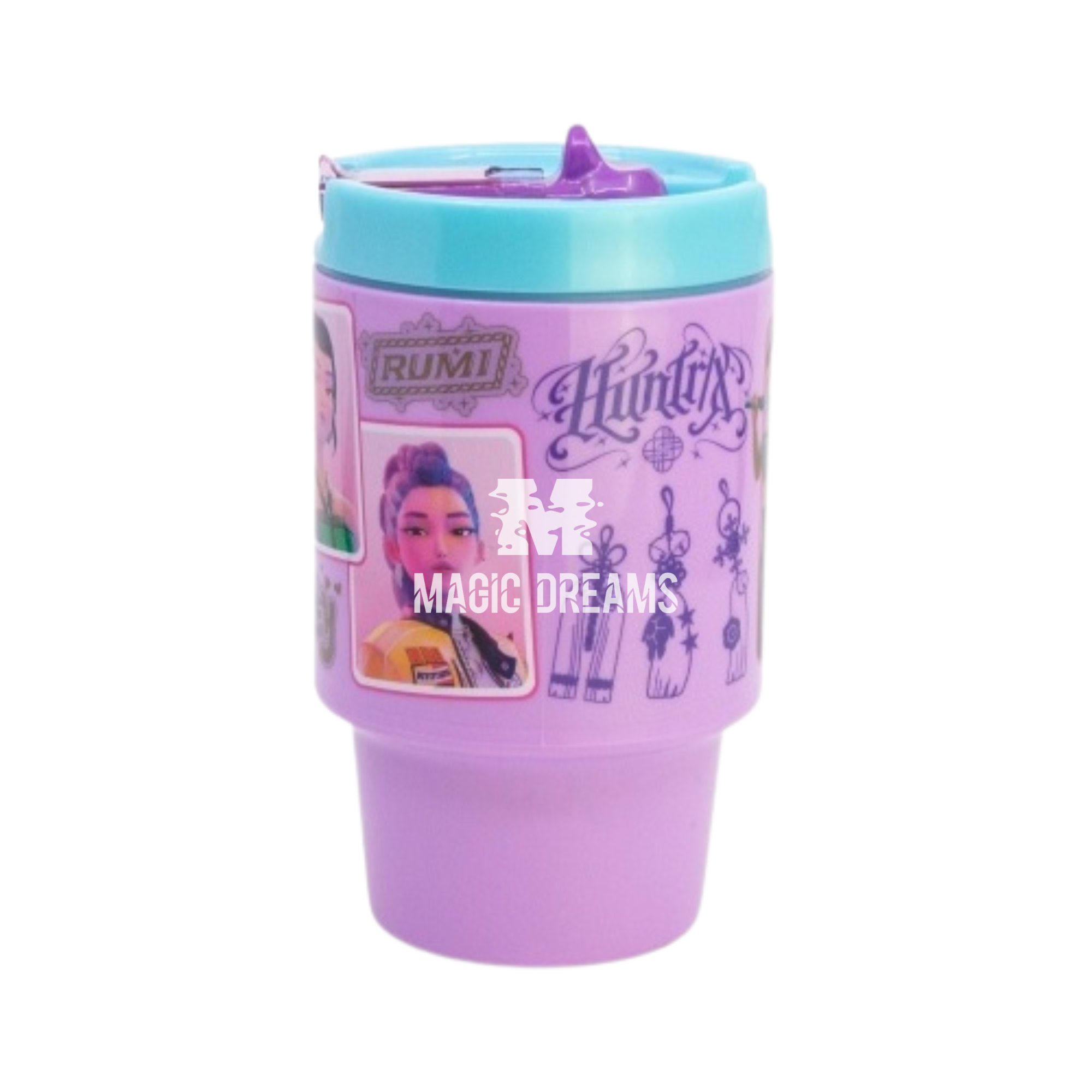 Caneca Copo com Tampa Cool K-Pop Demon Hunters Huntrix 530ml