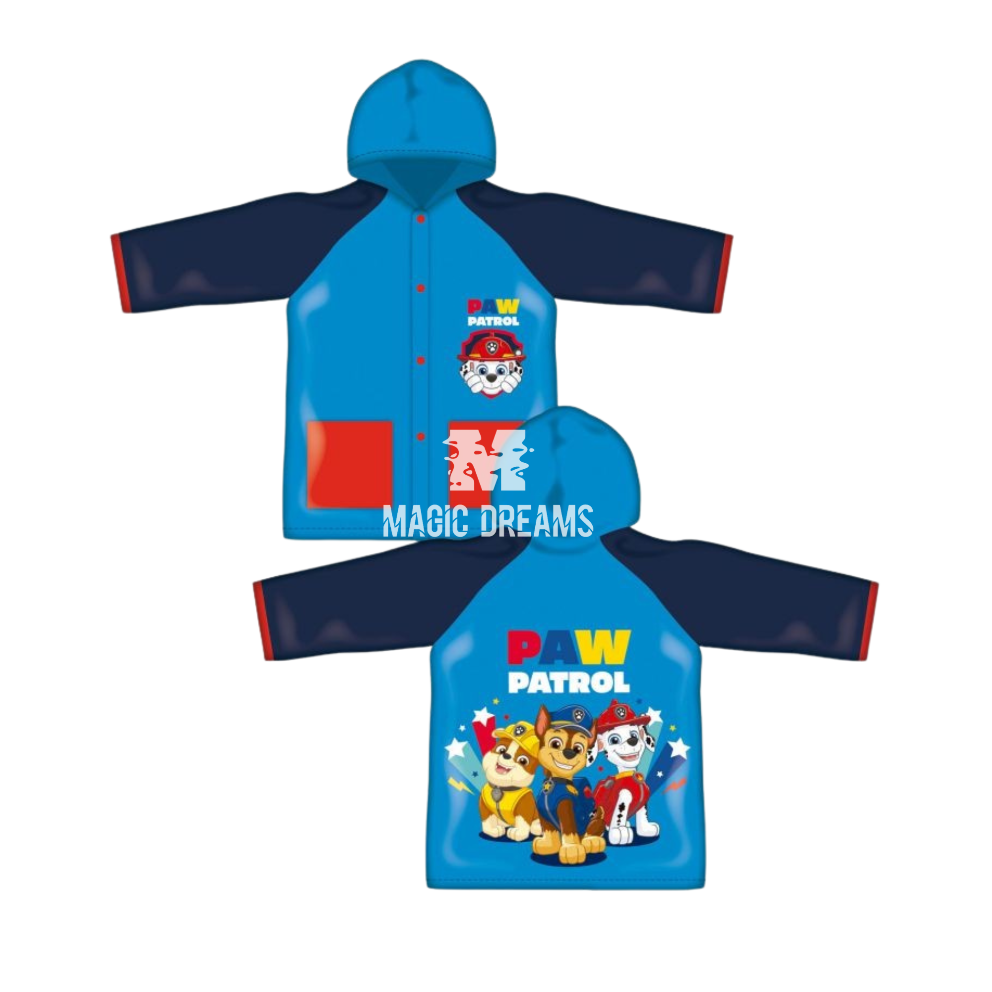 Capa de Chuva Patrulha Pata PVC 2/6 anos Paw Patrol Menino