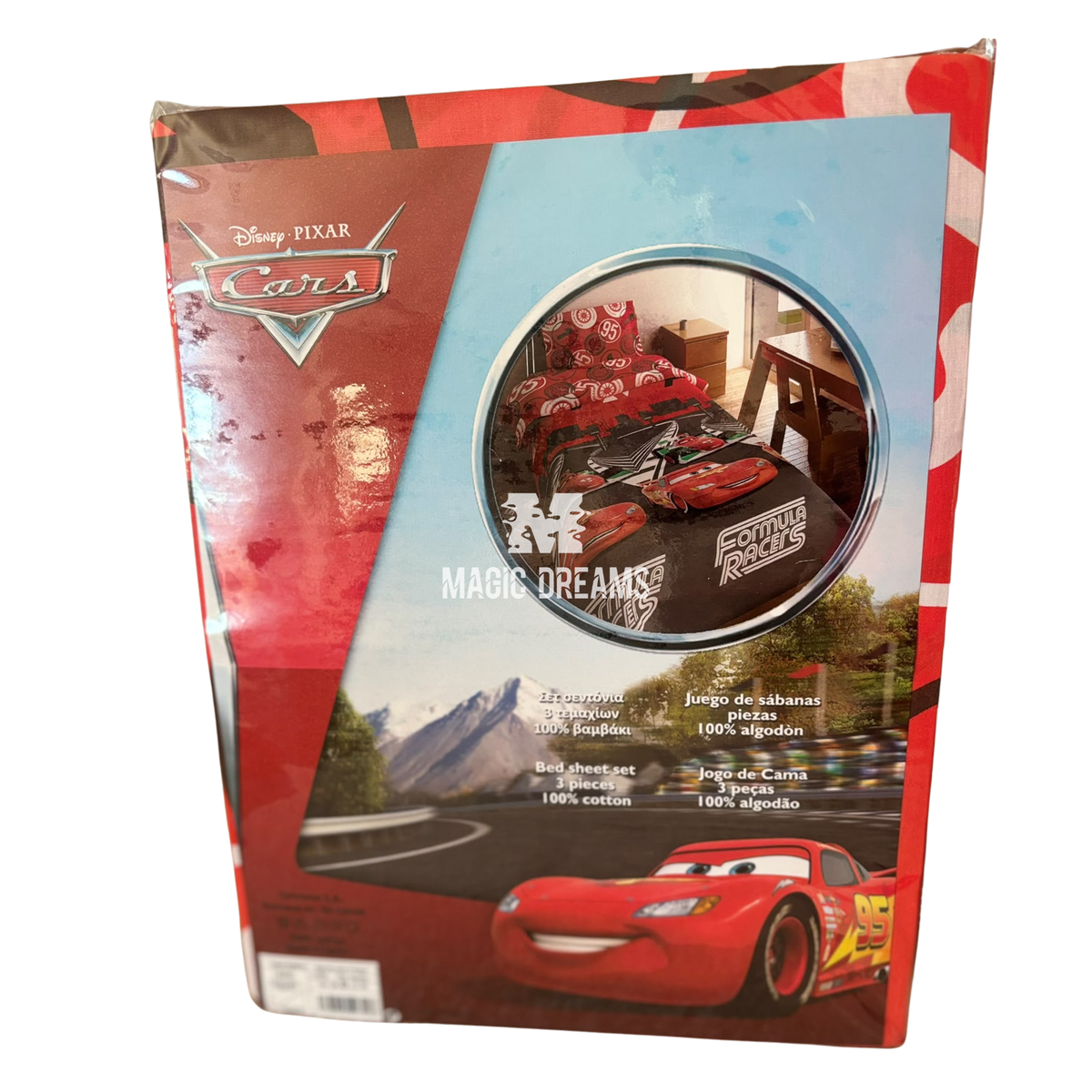 Jogo de Cama 3 Peças Infantil Cars 100% algodão Solteiro