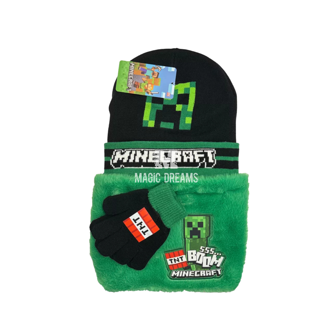 Conjunto de Gorro, Luvas e Gola Minecraft