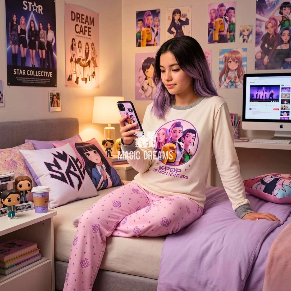 Pijama Coralina K-Pop Demon Hunters para Menina 6-14 anos