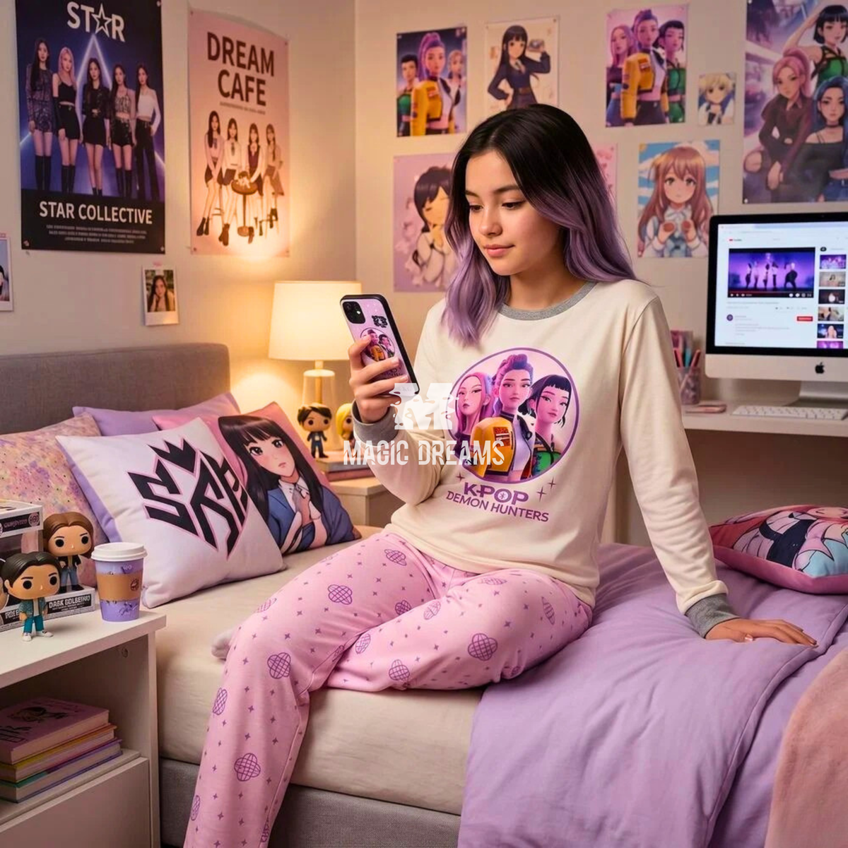 Pijama Coralina K-Pop Demon Hunters para Menina 6-14 anos