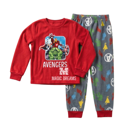 Pijama Coralina Longo Avengers Marvel para Criança 4-8 anos