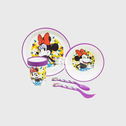 Conjunto de Refeição 5 Peças Antiderrapante Minnie Mouse