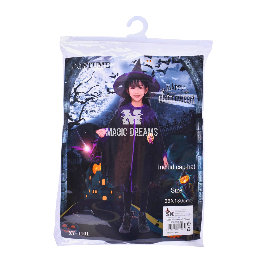 Capa Halloween com Chapéu 66x180cm