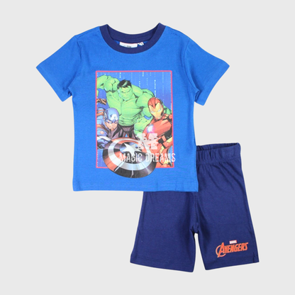 Pijama de Verão T-shirt + Calção Avengers Marvel Cor Sortida