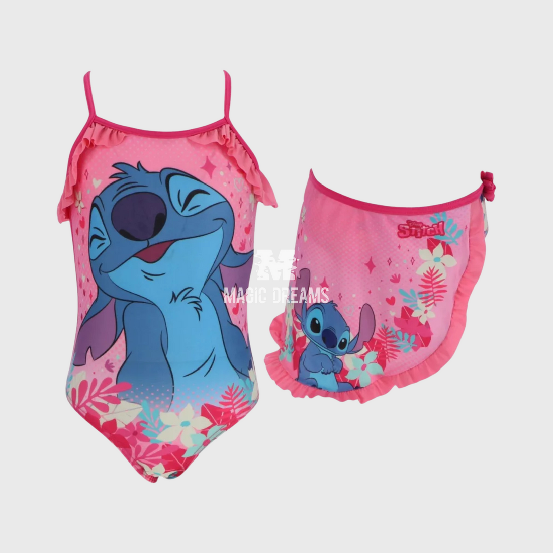 Fato de banho com Saia Stitch Rosa