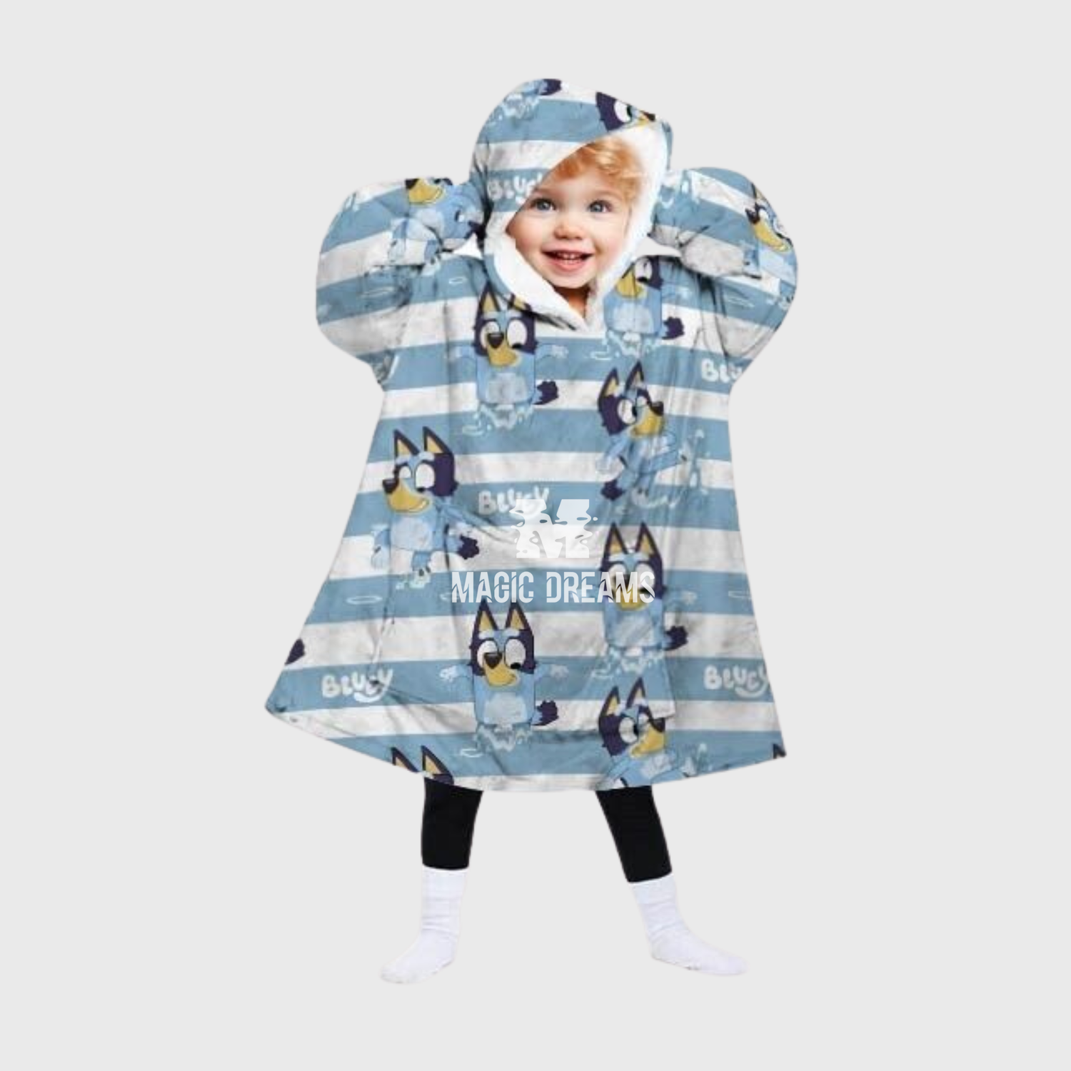 Sweat Oversize com Capuz Infantil Bluey e Bingo