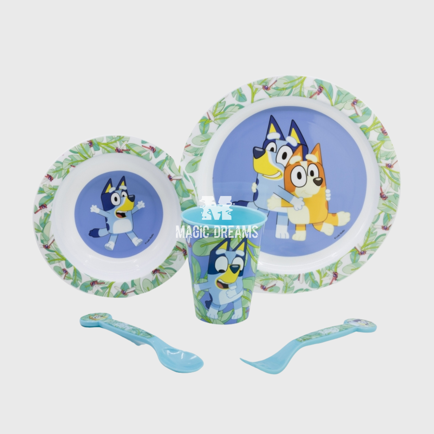 Conjunto de Refeição 5 Peças Bluey e Bingo