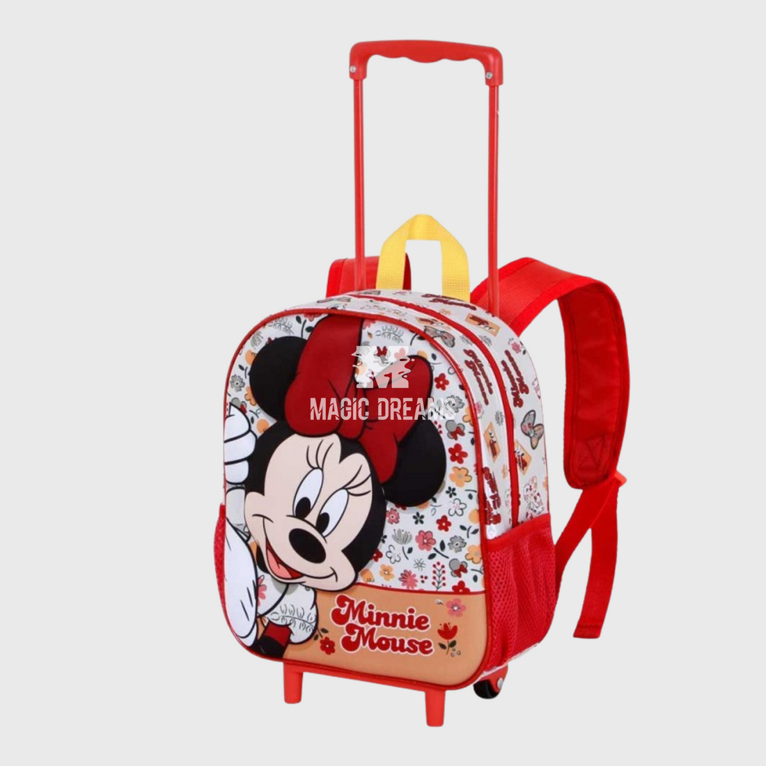 Mochila Pré-Escolar Trolley Minnie Mouse 32cm 3D Flowere