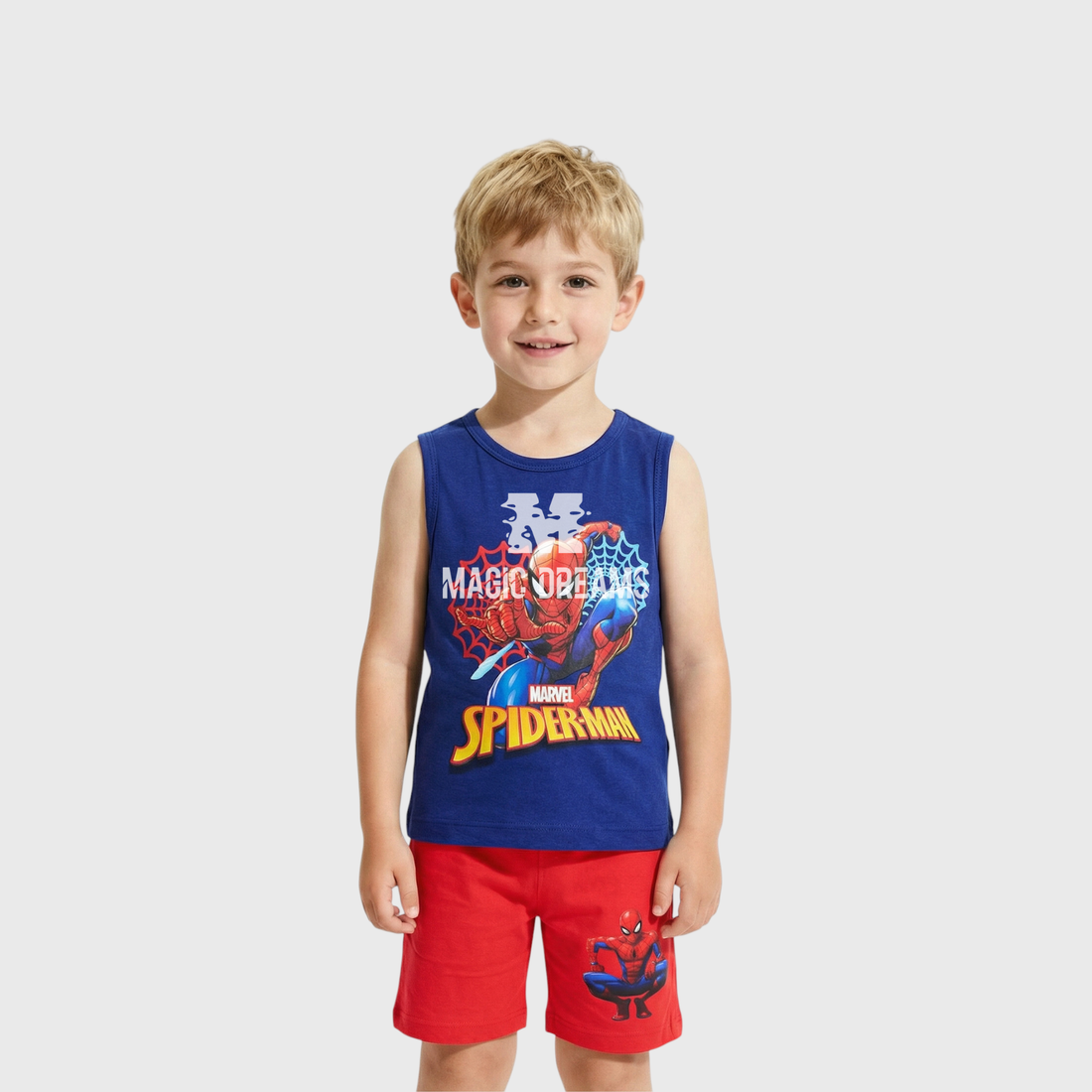 Pijama de Verão T-shirt + Calção Homem Aranha Cor Sortida