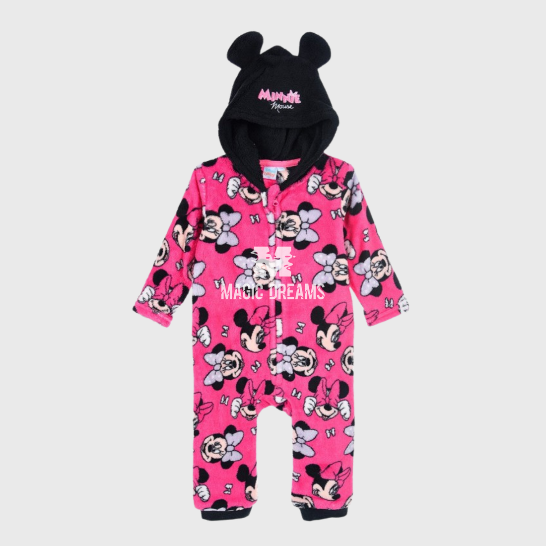Pijama Macacão Bebé Minnie Rosa