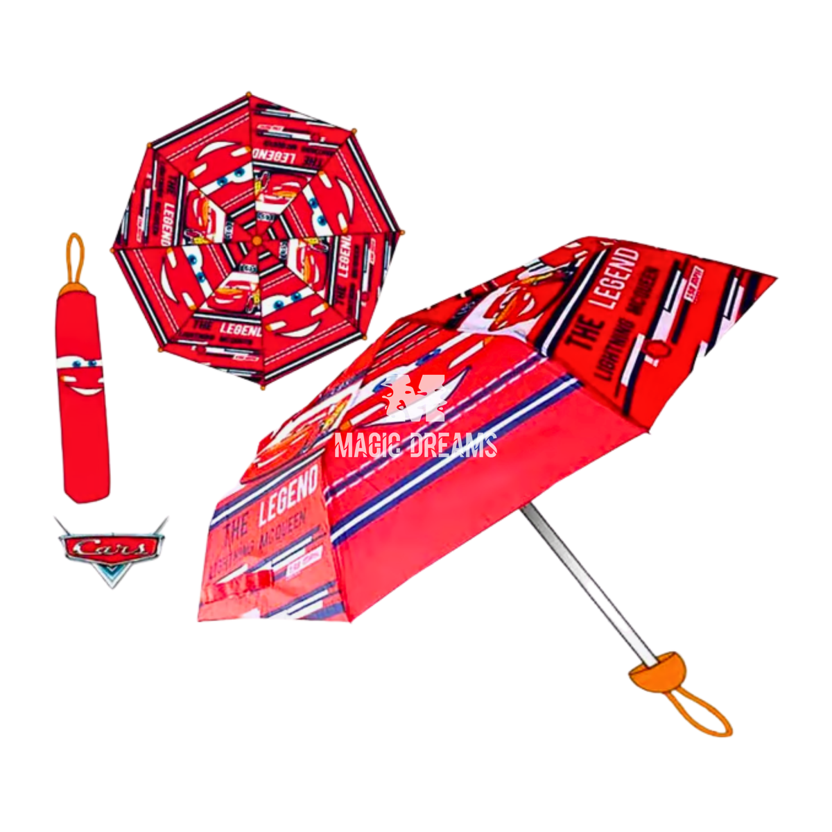 Guarda Chuva Dobrável Manual Cars 52cm