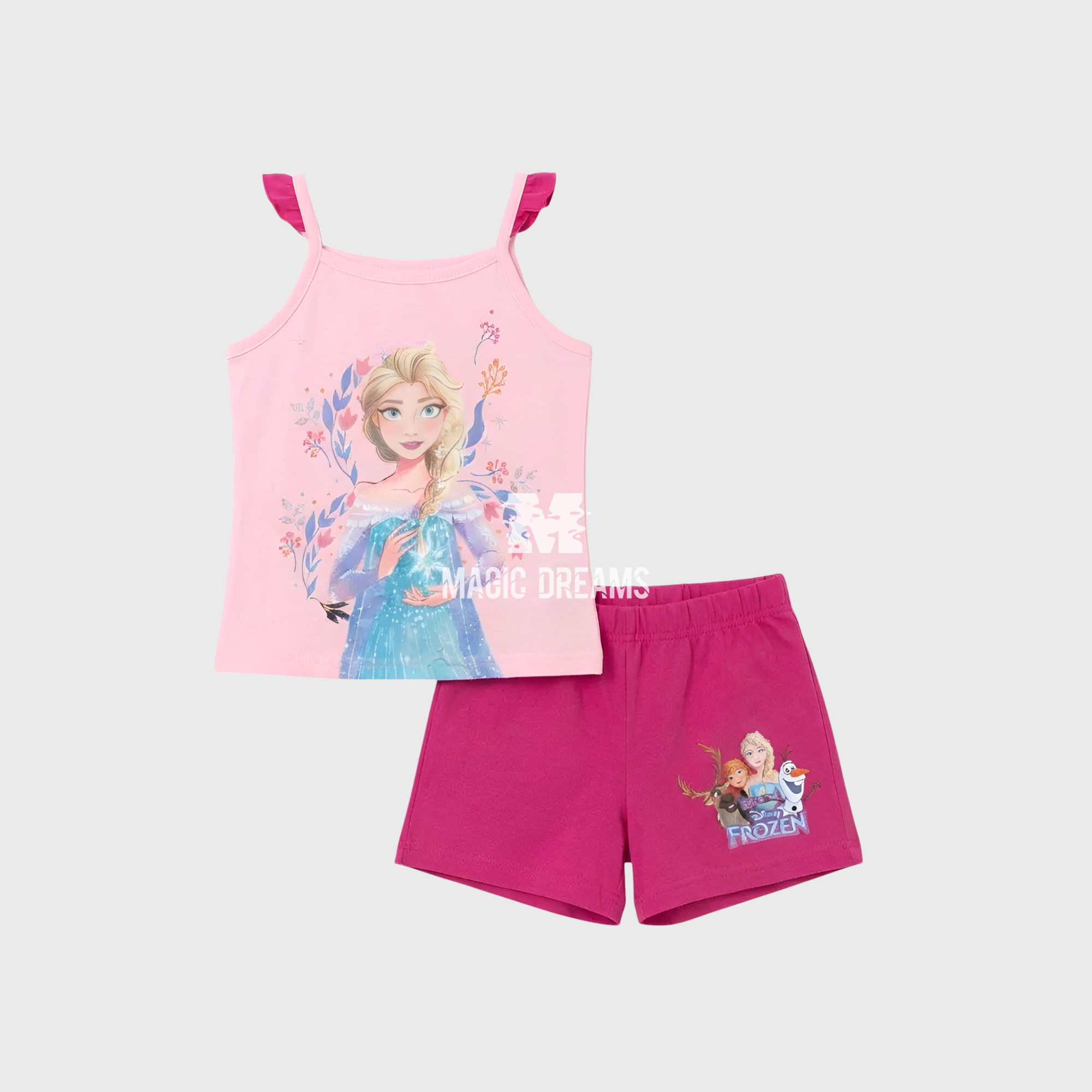 Pijama de Verão Top + Calção Frozen