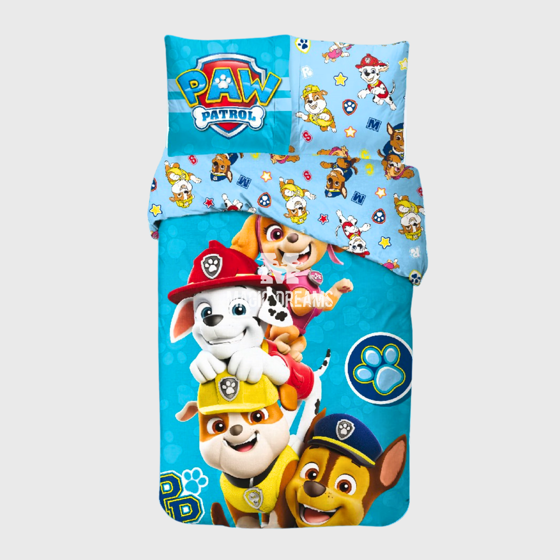 Capa de Edredão e Fronha Patrulha Pata Azul