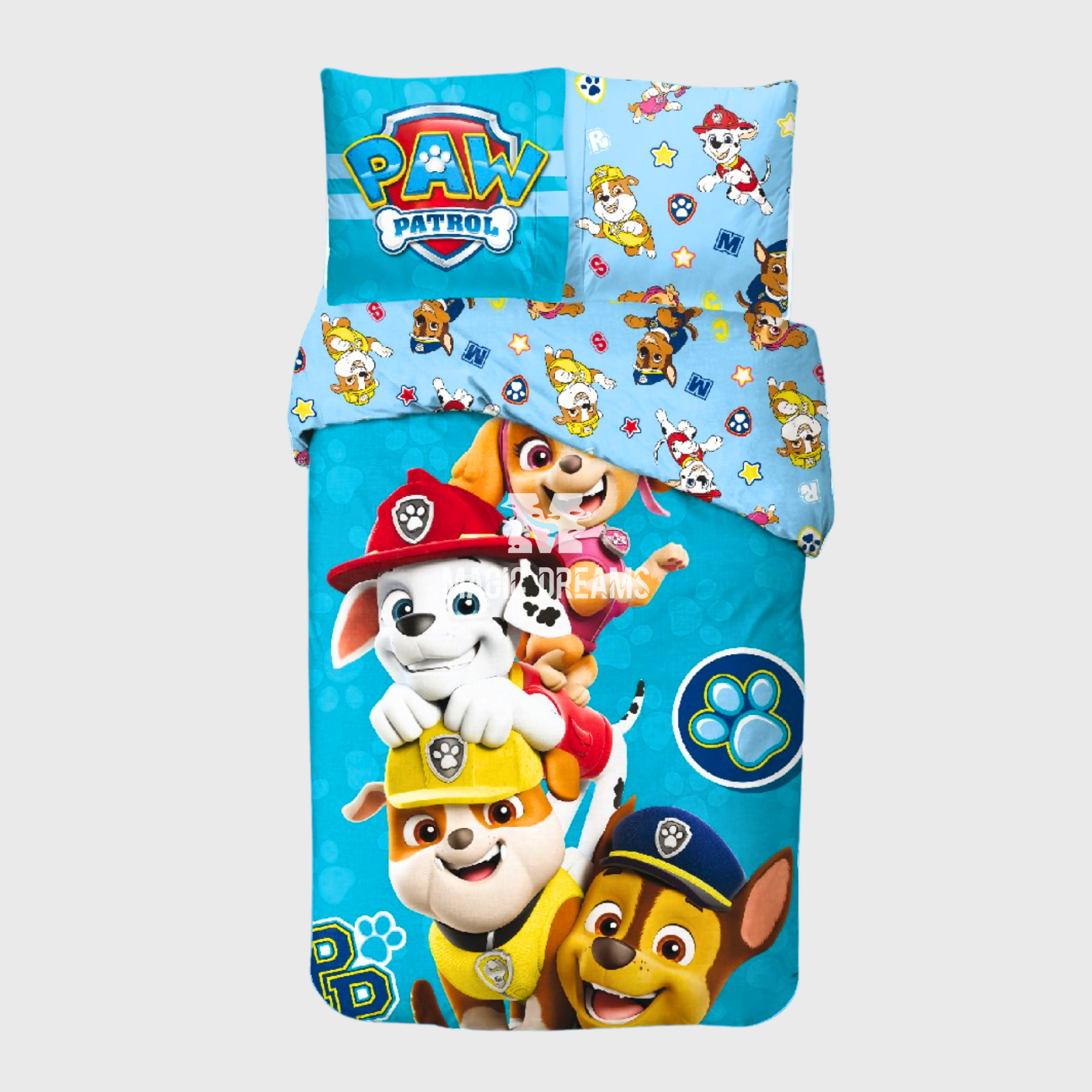 Capa de Edredão e Fronha Patrulha Pata Azul