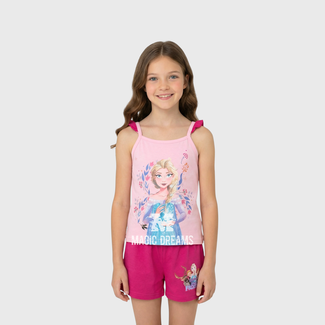 Pijama de Verão Top + Calção Frozen
