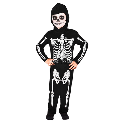 Fato Halloween Infantil Esqueleto com Capuz