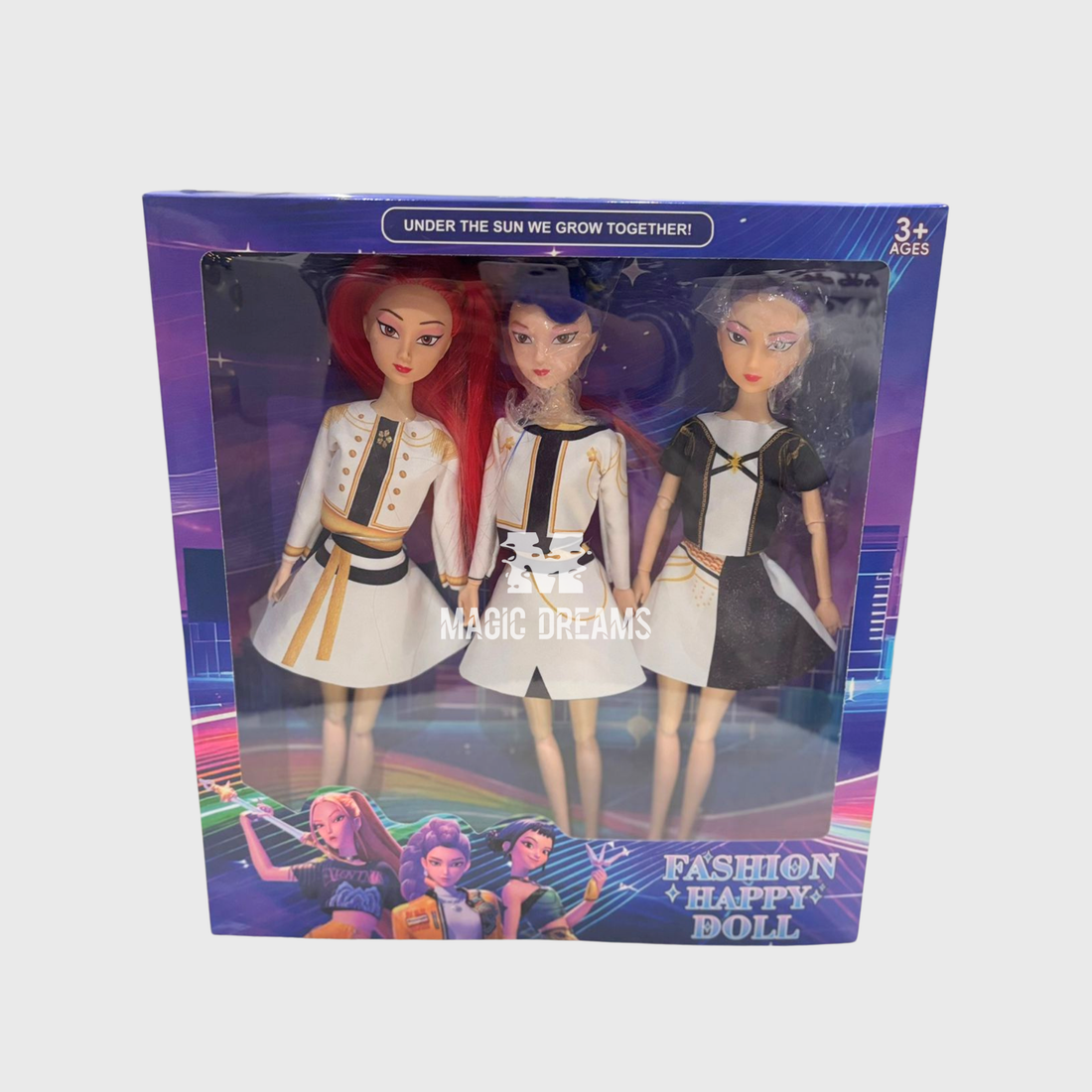 Conjunto de 3 Bonecas Guerreiras K-Pop