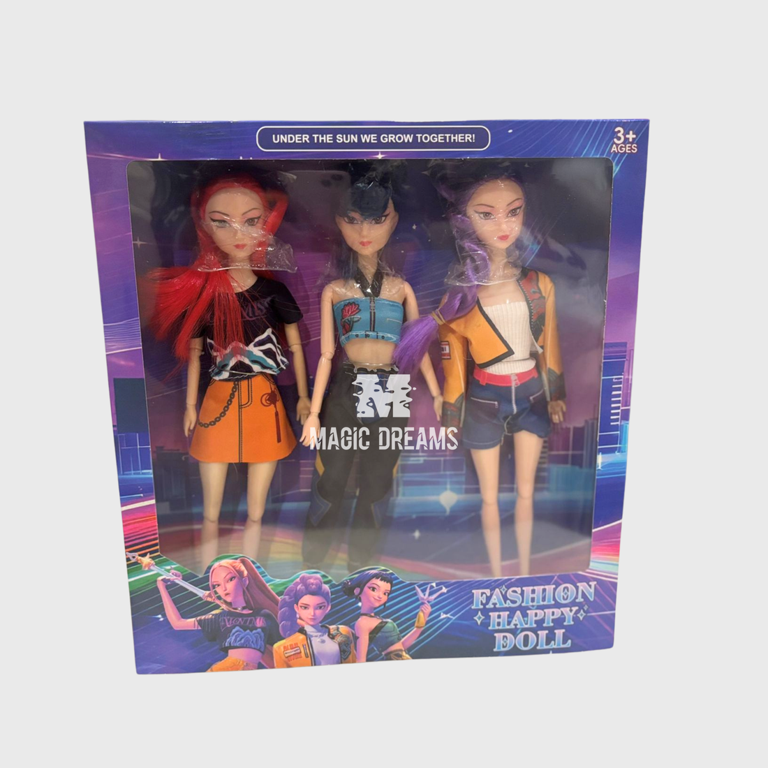 Conjunto de 3 Bonecas Guerreiras K-Pop