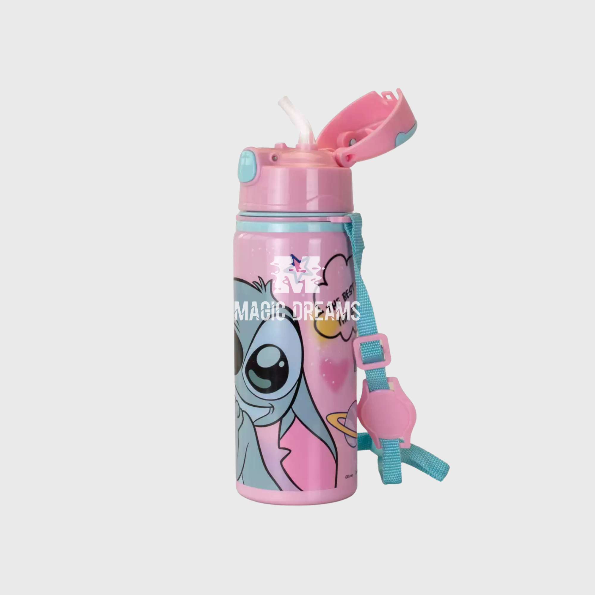 Cantil Garrafa de Alumínio Stars Stitch com Alça Tiracolo 600ml