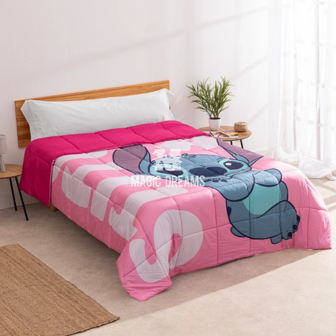 Edredão Stitch Rosa 180/200x260cm