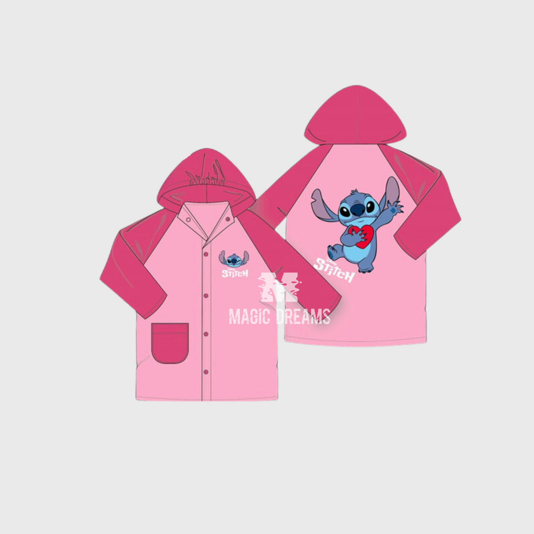 Capa de Chuva Stitch Impermeável Rosa