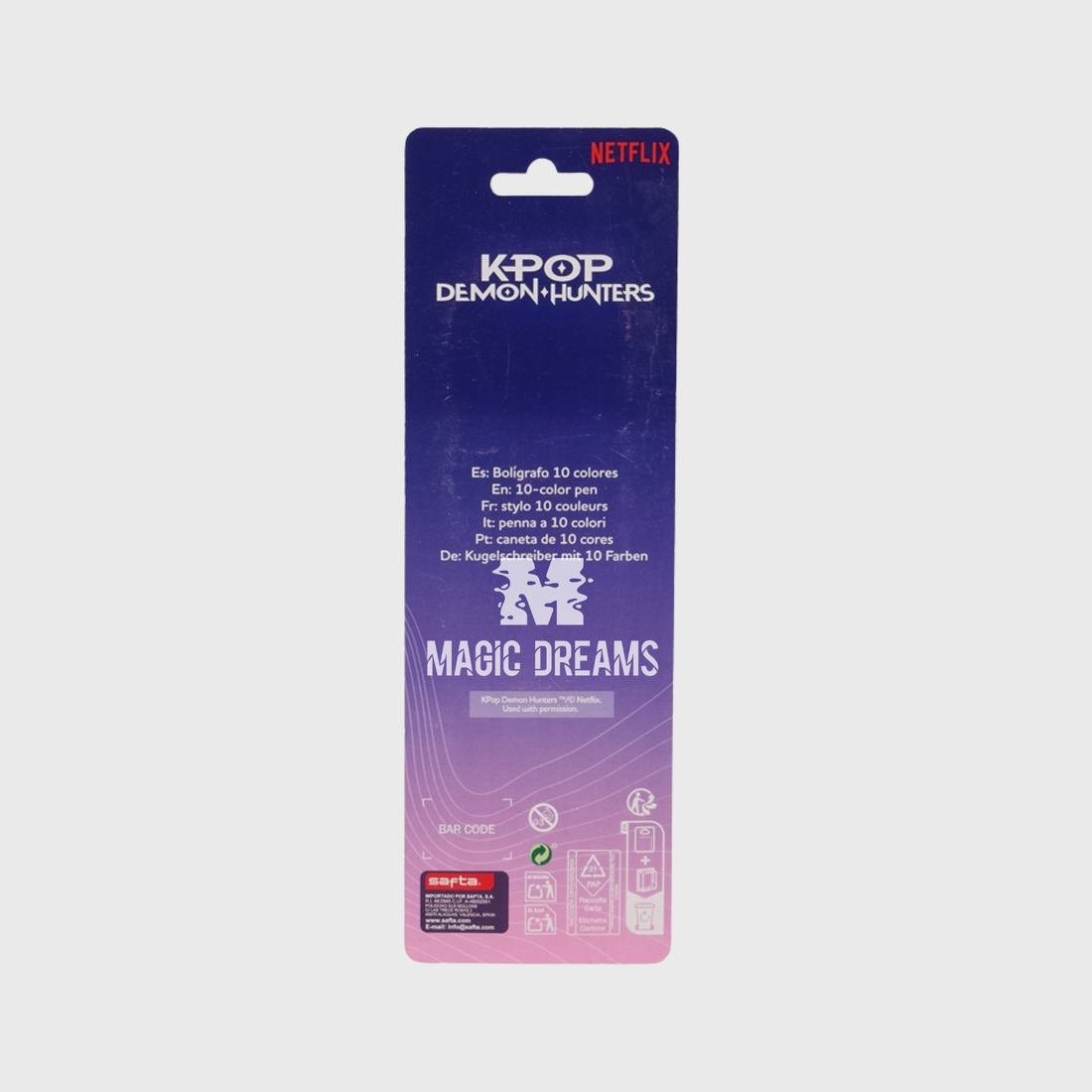 Esferográfica Multicolor 10 cores - Stationery K-Pop Demon Hunters 3+