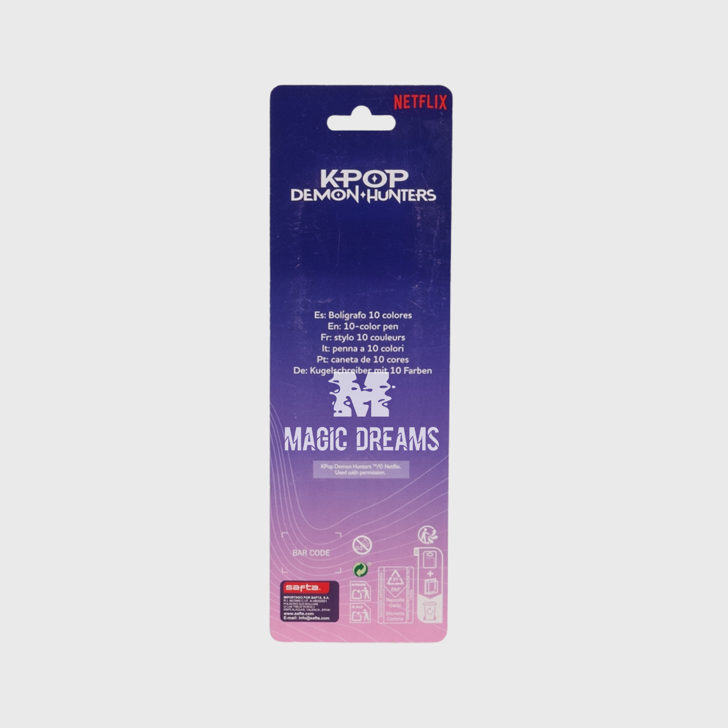 Esferográfica Multicolor 10 cores - Stationery K-Pop Demon Hunters 3+