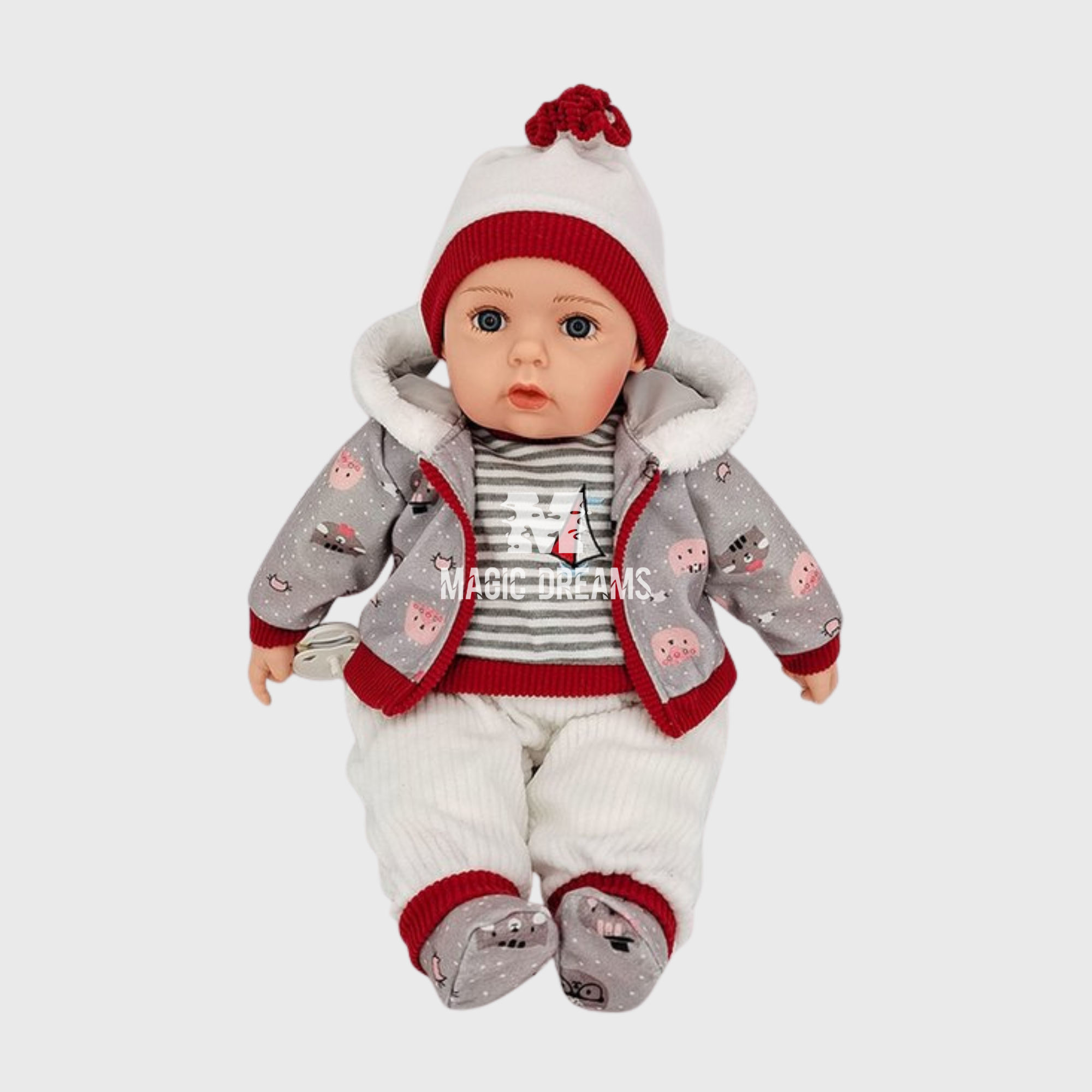 Boneca Bebé Realista Bibi Doll 50cm com Som Ursinho