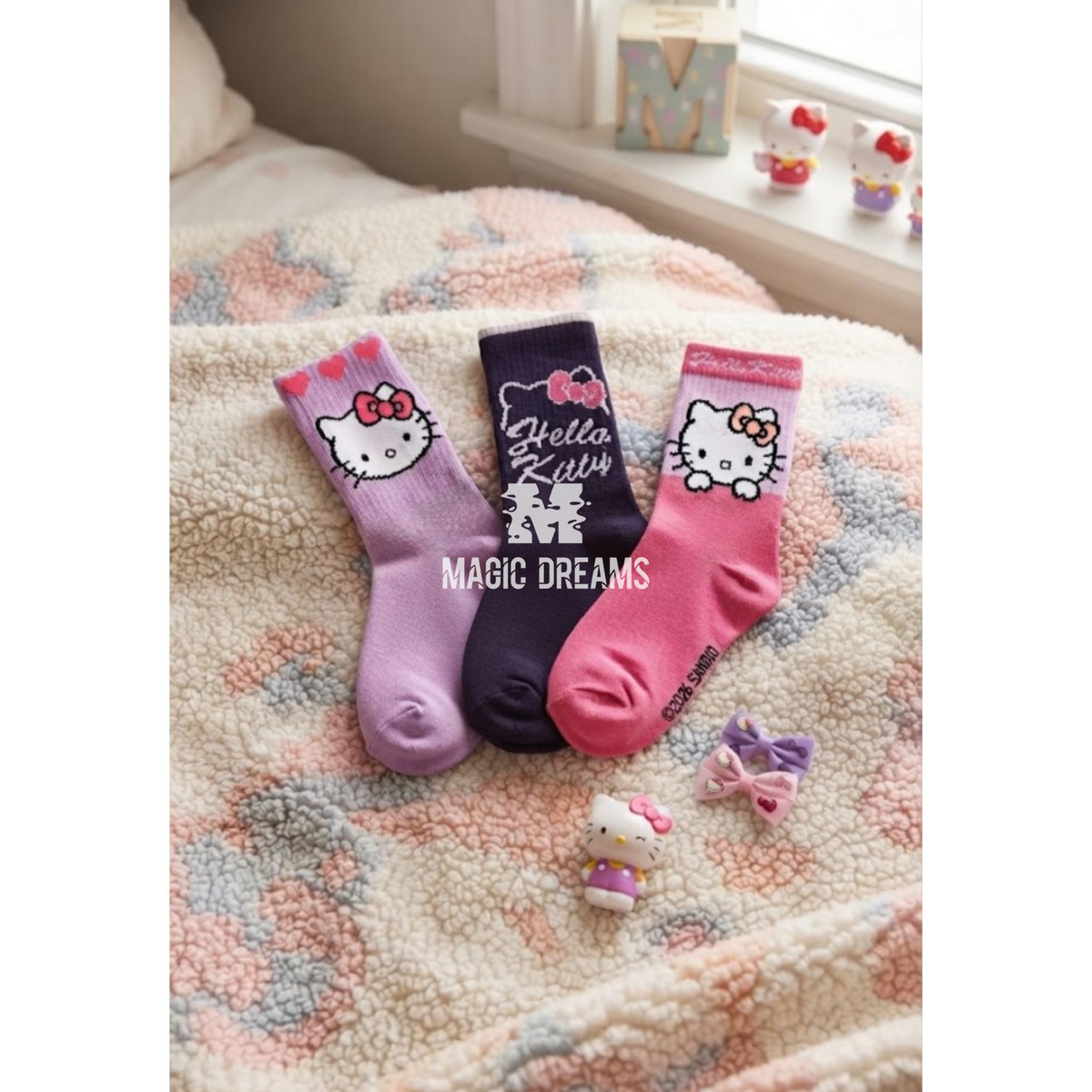 Set de 3 Meias Hello Kitty- Modelo Sortido
