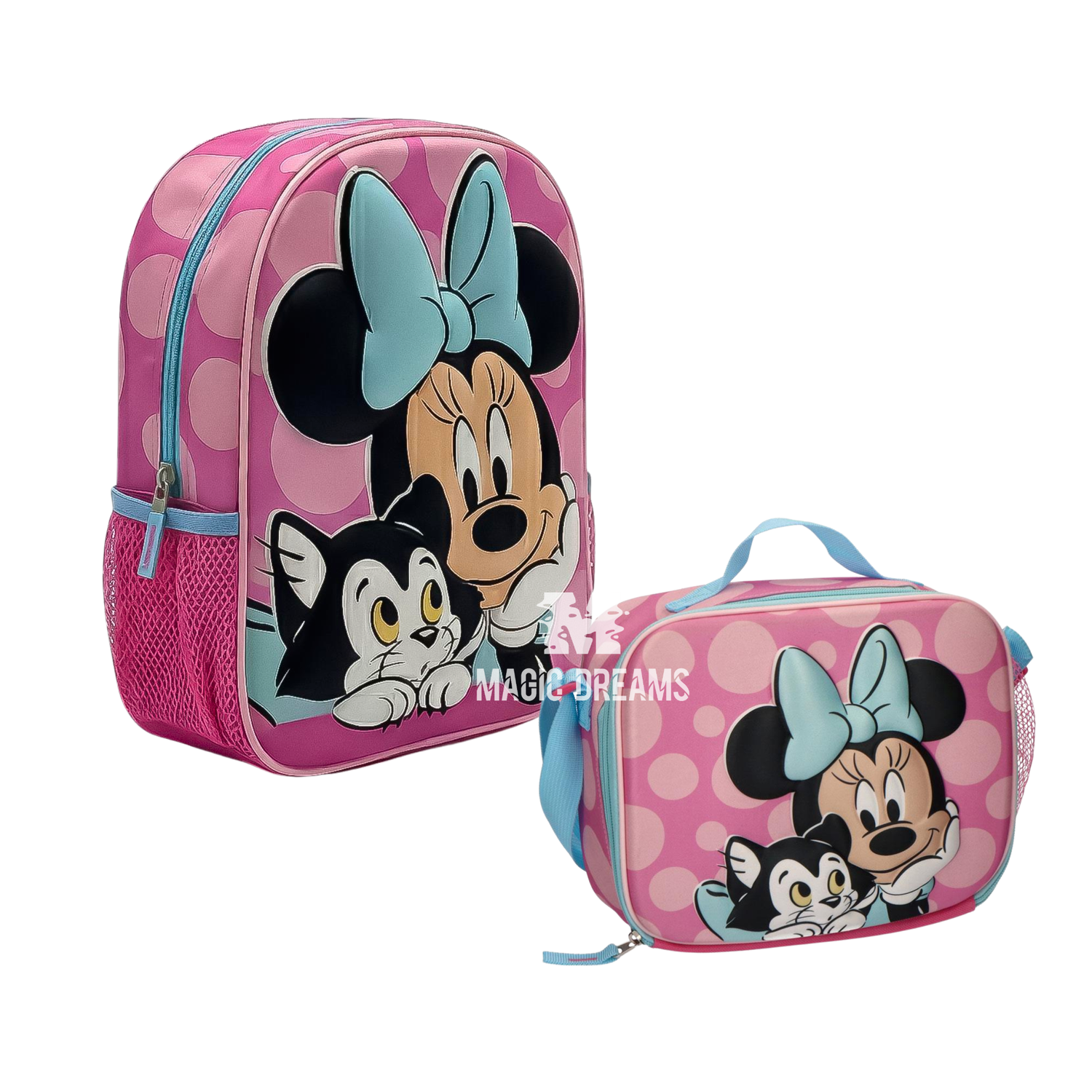 Conjunto Pré-Escolar Mochila 3D 30cm + Lancheira Térmica 3D Minnie Mouse
